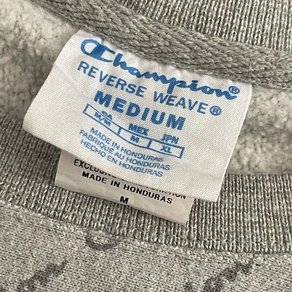 Vintage Champion Reverse Weave Logo Allover Y2K Sweater retro Size Medium - Picture 7 of 9